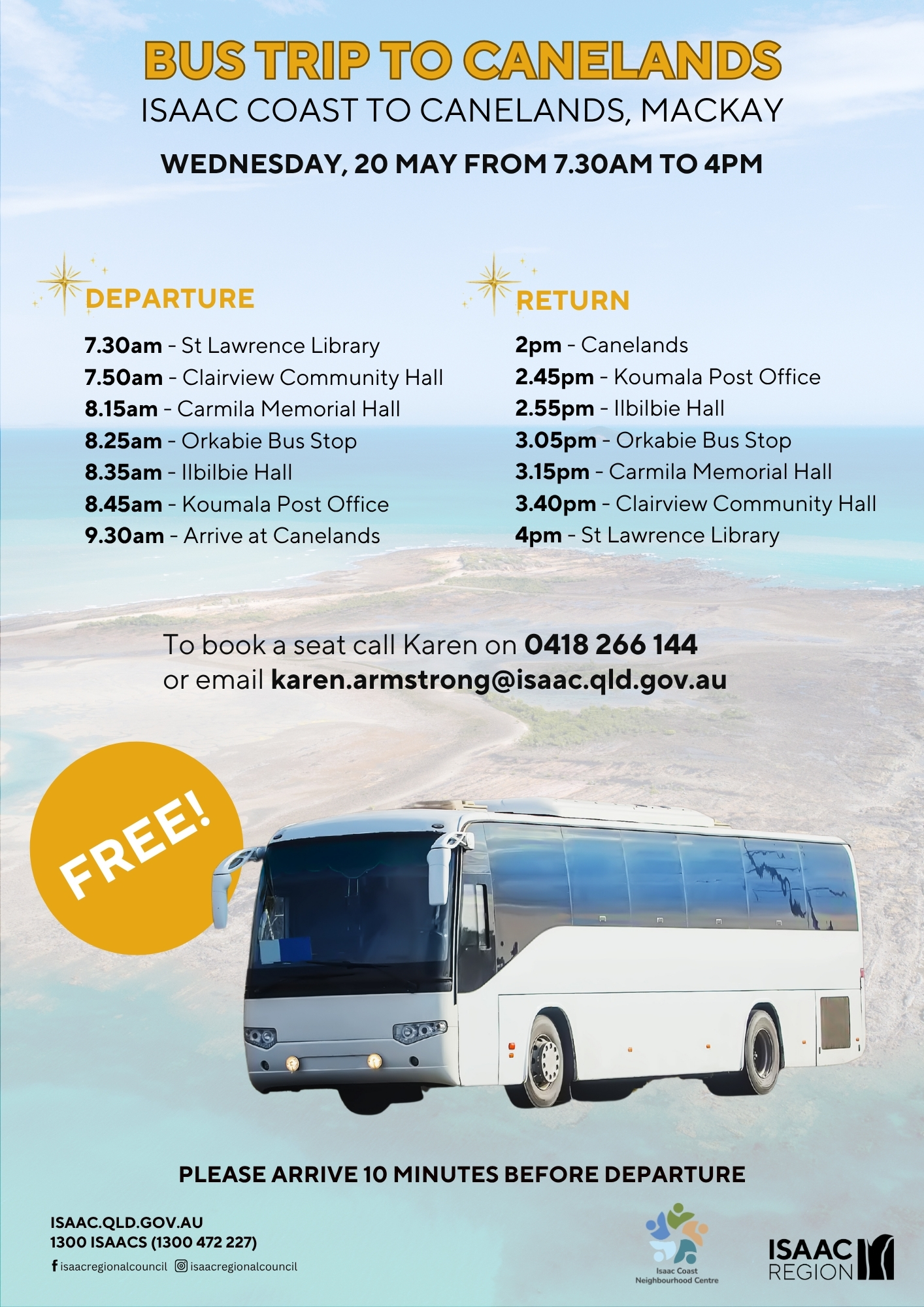 ISAAC Bus trip - Isaac Coast to Canelands A4 Flyer.jpg